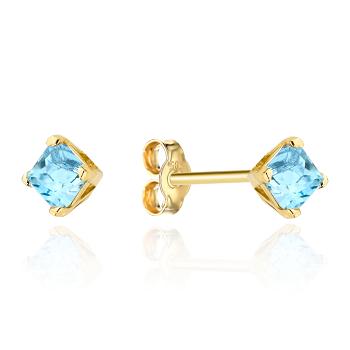 Kolczyki złote z topazem kwadratowe FUG7-K01459-585