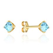 Kolczyki złote z topazem kwadratowe FUG7-K01459-585