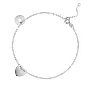 Bransoletka celebrytka srebrna serce 004/2BS/A