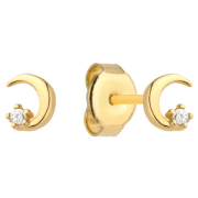 Kolczyki złote księżyc z cyrkonią FUG7-4-K00664-2