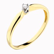 Pierścionek zaręczynowy z dwukolorowego złota z brylantem 0.05 ct