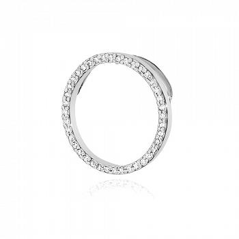 Zawieszka z białego złota kółko z brylantami FZ442-B585-B0.20