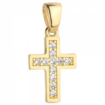 Złoty krzyżyk z cyrkoniami FUG4-23-C00042-2
