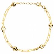 Bransoletka złota ogniwa, kluczyk i serce FUG2-17-B00709-2