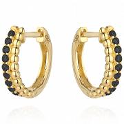 Kolczyki złote z czarnymi cyrkoniami FUG7-25-K00975-2