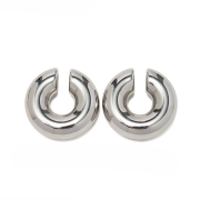 Kolczyki nausznica duże koła FUGJDE2023685-S