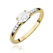 Pierścionek zaręczynowy z żółtego złota z diamentami laboratoryjnymi 0.43ct