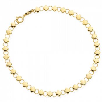 Bransoletka złota koniczyna i kółko FUG2-17-B00493-2