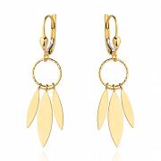 Kolczyki złote listki na angielskim zapięciu FUG7-21-K00762-2