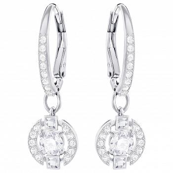 Kolczyki SWAROVSKI • Sparkling Dance Round Pierced Earrings, White 5272366