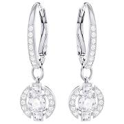 Kolczyki SWAROVSKI • Sparkling Dance Round Pierced Earrings, White 5272366