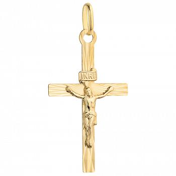 Złoty krzyżyk z wizerunkiem Jezusa diamentowany FUG4-15-C00053-2