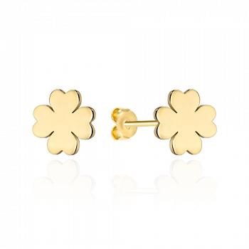 Kolczyki złote czterolistna koniczyna FUG7-34-K01512-2