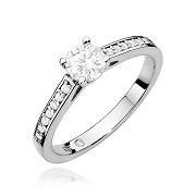 Pierścionek zaręczynowy z białego złota z brylantami 0.62ct