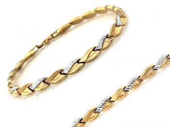 Bransoletka z dwukolorowego złota elementowa BR4699A