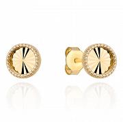 Kolczyki złote kółeczka diamentowane z oprawą FUG7-25-K01103-2