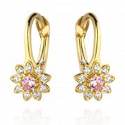 Kolczyki złote kwiatek z cyrkoniami FUG7-25-K00611-2
