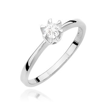 Pierścionek zaręczynowy z białego złota z brylantem 0.20ct