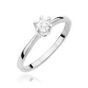 Pierścionek zaręczynowy z białego złota z brylantem 0.20ct
