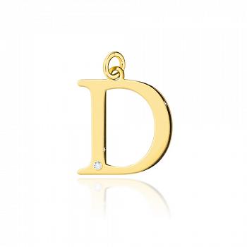 Zawieszka złota literka D z brylantem FUGZAL-D