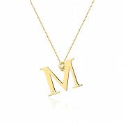 Naszyjnik złoty duża literka M z brylantem NMFUG-M