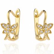 Kolczyki złote ważki z cyrkoniami na angielskim zapięciu FUG7-25-K00831-2