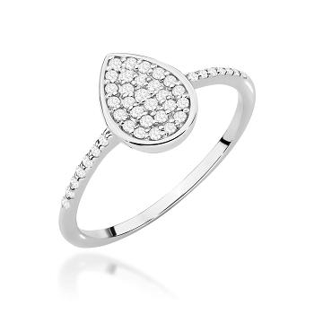 Pierścionek zaręczynowy z białego złota z brylantami 0.21ct