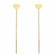Kolczyki złote przewlekane serca FUG7-4-K00963-2