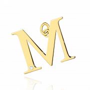 Zawieszka złota mała literka M z brylantem ZMFUG-M