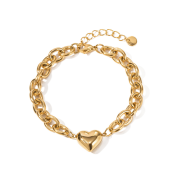 Bransoletka damska złota z sercem FUGJDB201705