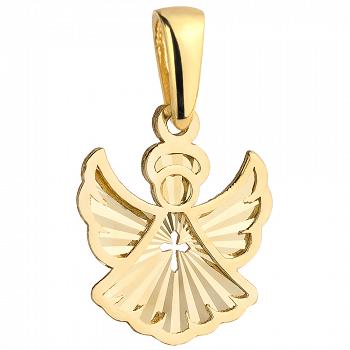 Zawieszka złota aniołek z krzyżykiem FUG6-21-Z00304-2