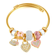 Bransoletka damska złota charmsy FUGTGB943