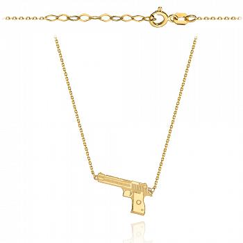 Naszyjnik złoty celebrytka pistolet FUG3-4-CN00298-2