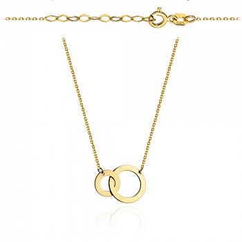 Naszyjnik złoty połączone okręgi FUG3-21-N00374-2