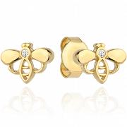 Kolczyki złote pszczółki z cyrkoniami FUG7-4-K00812-2