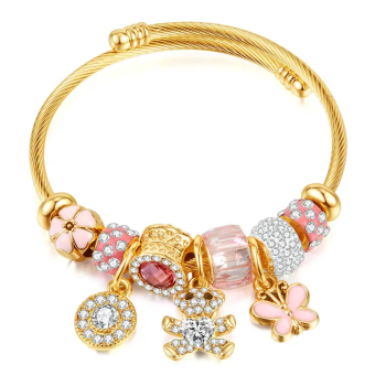 Bransoletka damska złota charmsy FUGTGB947