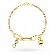Bransoletka złota ogniwa z sercem i nieskończonością FUG2-31-B00925-2