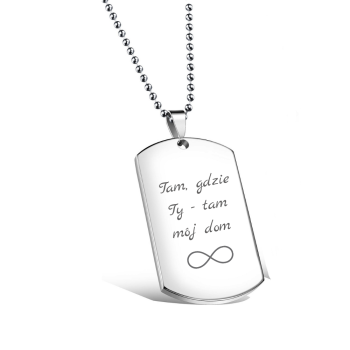 Naszyjnik męski nieśmiertelnik mały GRAWER GRATIS FUGTGN103F