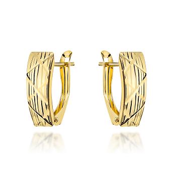 Kolczyki złote diamentowane na angielskim zapięciu FUG7-K01828-585