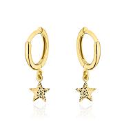 Kolczyki złote kółka z diamentowaną gwiazdką FUG7-31-K01645-2