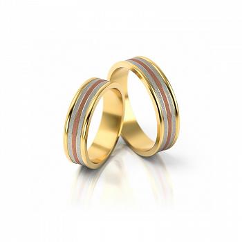 Obrączki ślubne złoto trzykolorowe 5,2mm próba 333 • XFS143