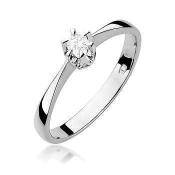 Pierścionek zaręczynowy z brylantem 0.10ct