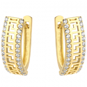 Kolczyki złote z białymi kamieniami angielskie zapięcie FUG7-4-K00680-2