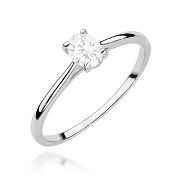 Pierścionek zaręczynowy z białego złota z diamentem laboratoryjnym 0.30ct