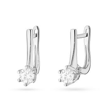 Kolczyki z białego złota z diamentami laboratoryjnymi FKO520-B585-LD0.60