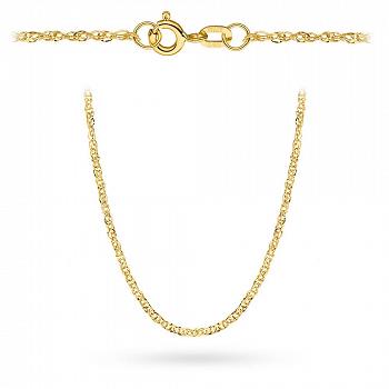 Złoty łańcuszek Singapur podwójnie skręcony diamentowany 50cm FUG1-38-L00131-2