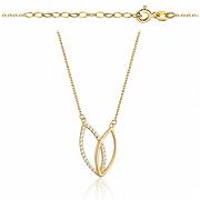 Naszyjnik złoty celebrytka elipsy z cyrkoniami FUG3-21-N00383-2