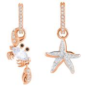 Kolczyki SWAROVSKI • Ocean Crab Pierced Earrings, White, Rose gold plating 5480784