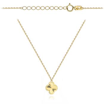 Naszyjnik złoty diamentowana koniczynka FUG3-N00696-585