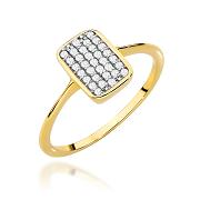 Pierścionek zaręczynowy z żółtego złota z brylantami 0.16ct